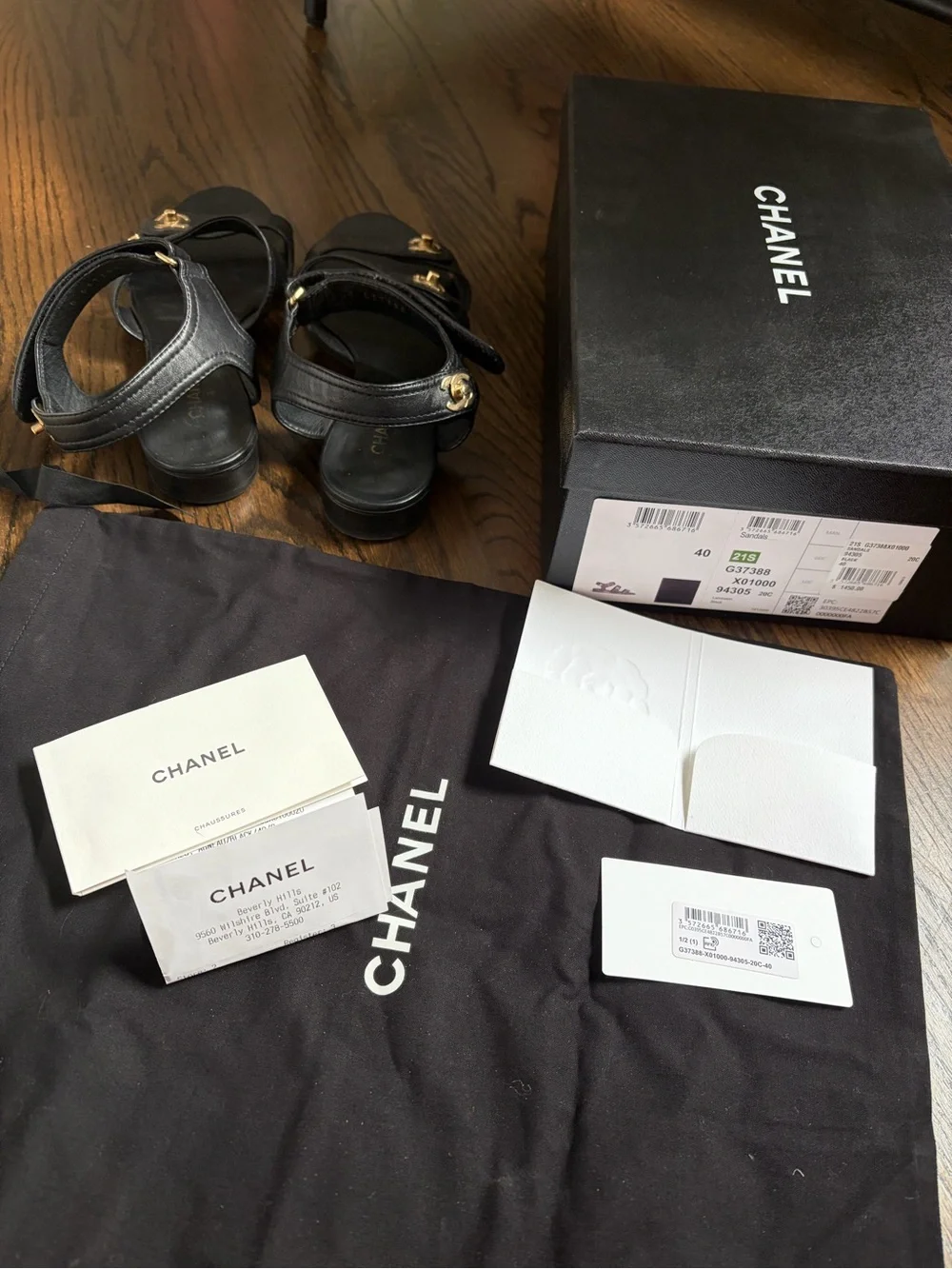 Chanel Interlocking CC Logo Slingback Sandals Size 40